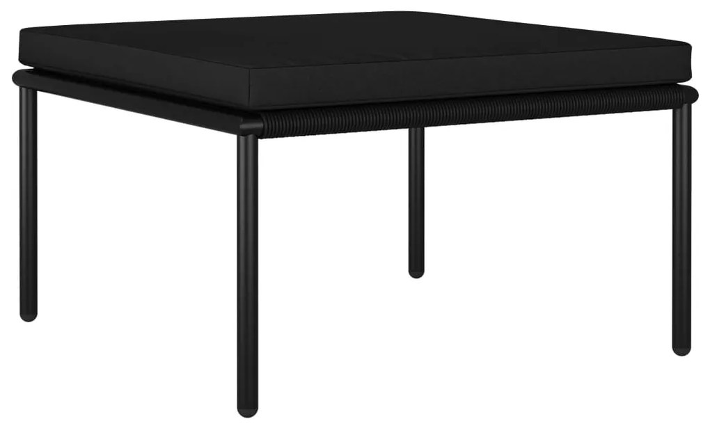 8 pcs conjunto lounge de jardim c/ almofadões PVC preto