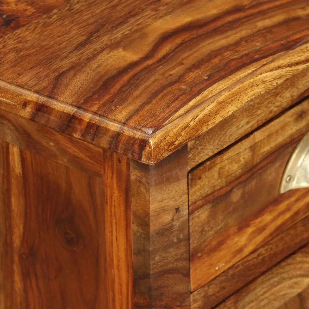 Mesa de cabeceira em madeira sólida de acácia 40x30x50 cm