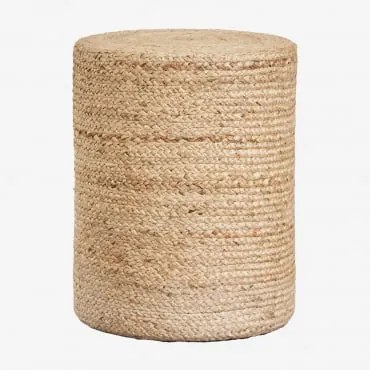 Pufe Redondo Em Juta Natural Veloran Yute - Sklum