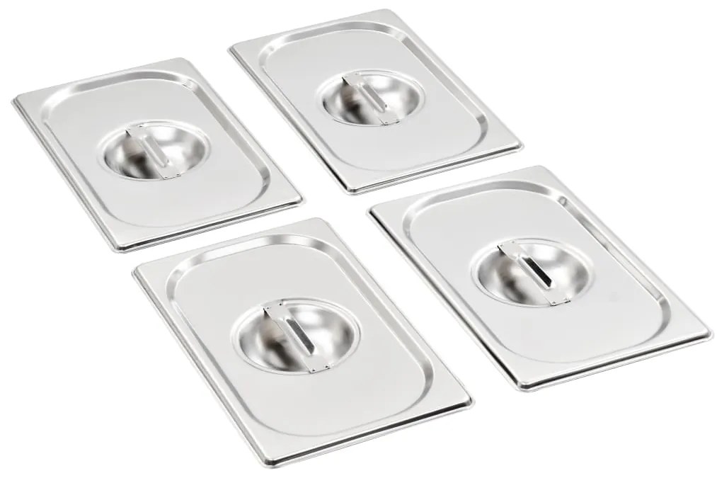 Tampas para recipientes comida GN 1/4 4 pcs aço inoxidável