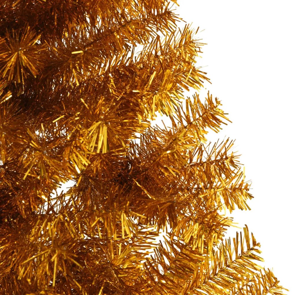 Meia árvore de Natal artificial com suporte 240 cm PET dourado