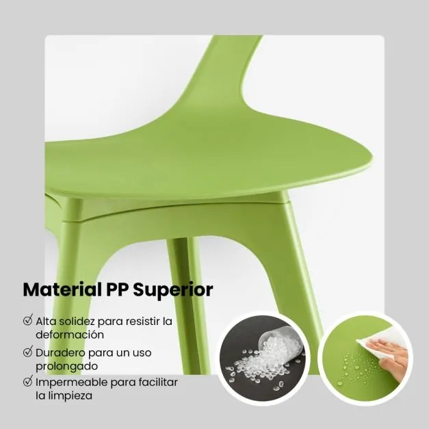 Conjunto de 4 cadeiras de jantar de plástico para cozinha modernas para sala de estar e receção Multicoloridas