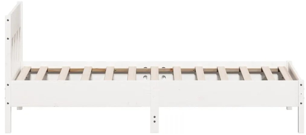 Cama sem colchão 75x190 cm madeira de pinho maciça branco