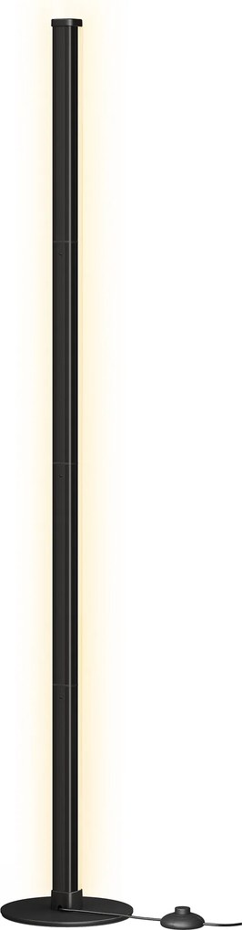 Candeeiro de pé LED com regulador de intensidade e luz branca quente, 3000 K, 18 x 18 x 139,4 cm, preto