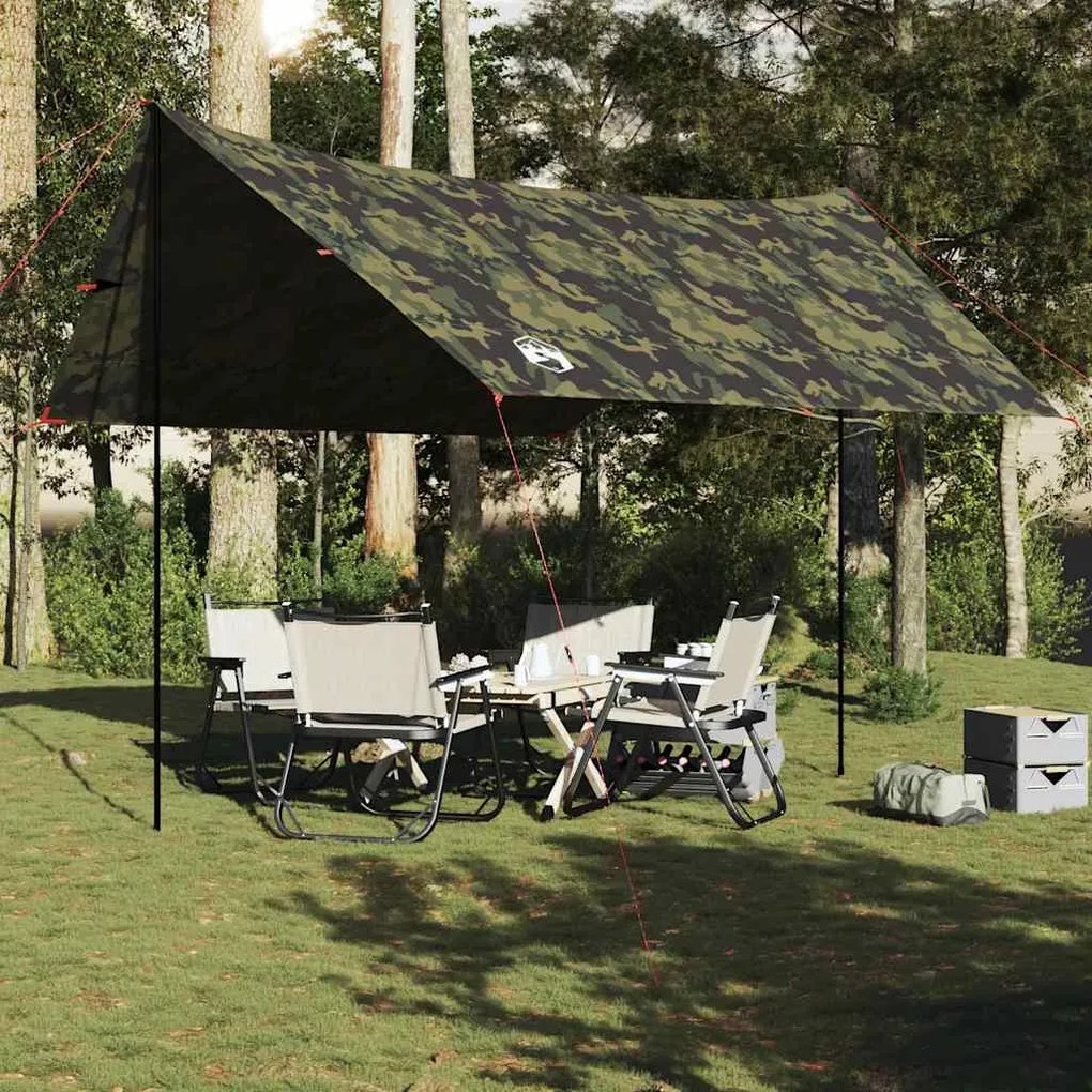 Lona de campismo 462x306x211 cm impermeável camuflagem