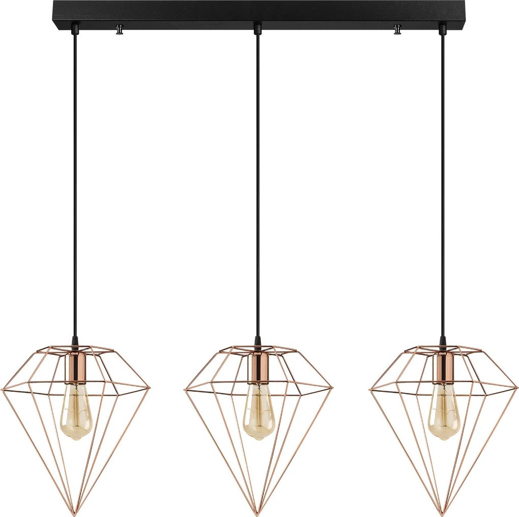 Candeeiro Suspenso Elmas – Cobre – 100 x 30 cm