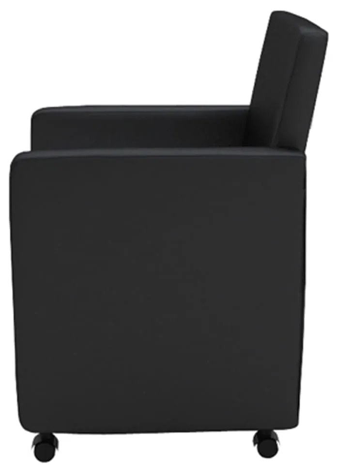 Cadeiras de jantar 6 pcs couro artificial preto