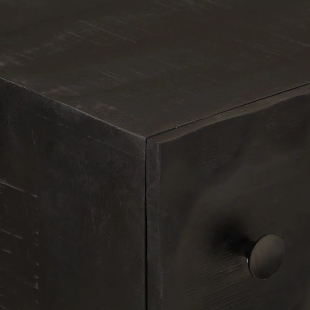 Cómoda 55x30x76 cm madeira de mangueira maciça e ferro preto