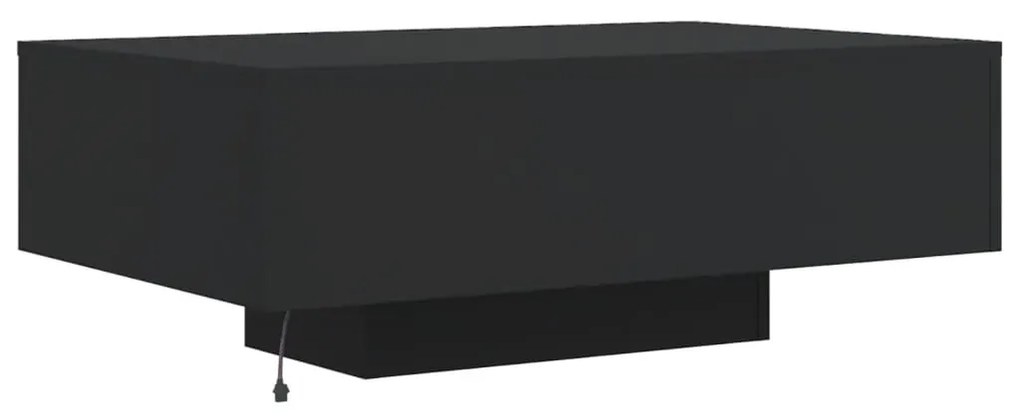 Mesa de centro com luzes LED 85x55x31 cm preto