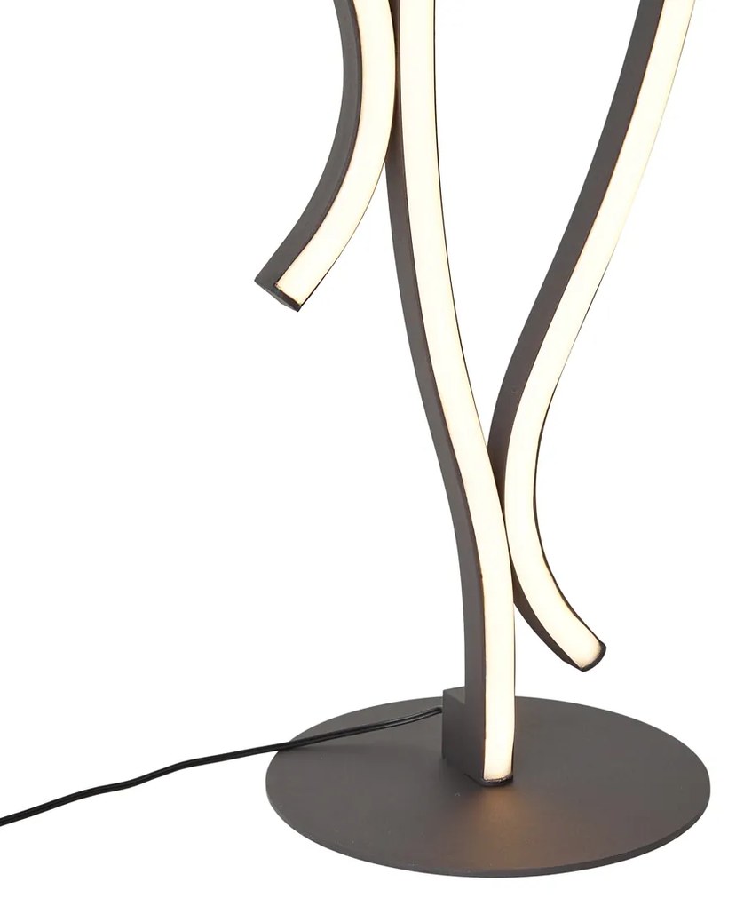 Candeeiro de pé de design preto incluindo LED regulável - Ying