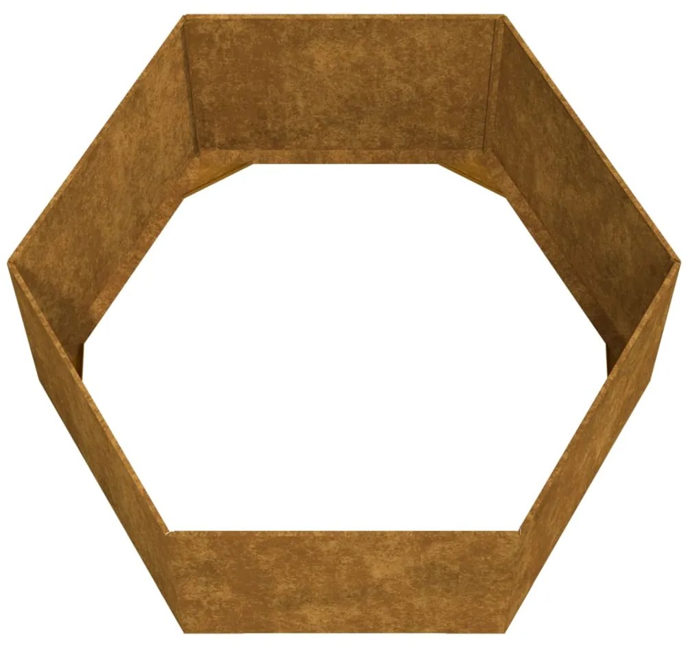 Vaso/floreira 90x90x45 cm aço corten cor enferrujado