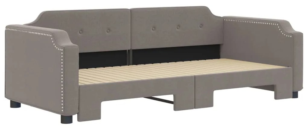 Sofá-cama com gavetão 80x200 cm tecido cinzento-acastanhado