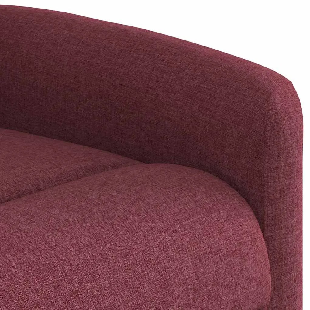 Poltrona reclinável de massagens elétrica tecido vermelho tinto