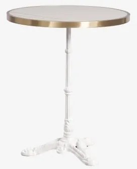 Mesa De Bar Redonda Ø60cm Em Grés Azteca Branco - Sklum