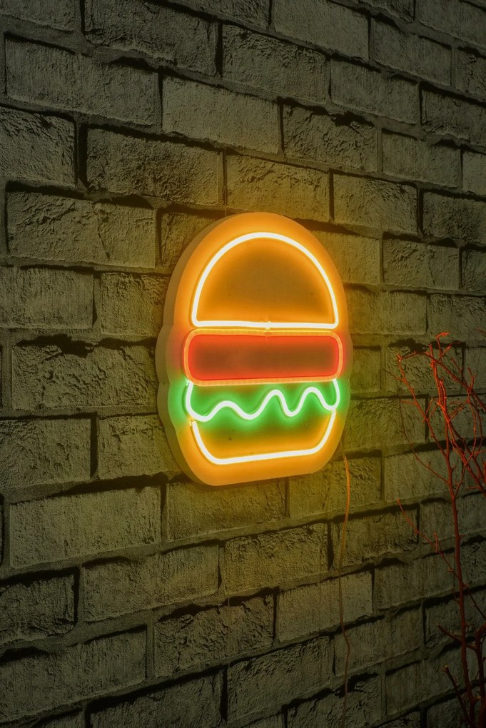 Iluminação LED Decorativa Hamburger – Multicolor – 28 x 27 x 2 cm