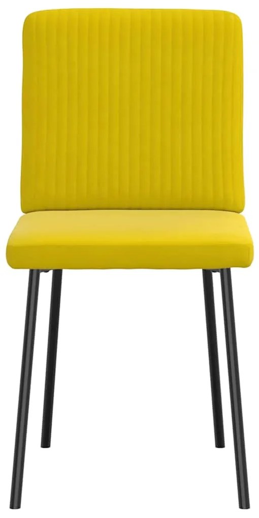 Cadeiras de jantar 2 pcs veludo amarelo