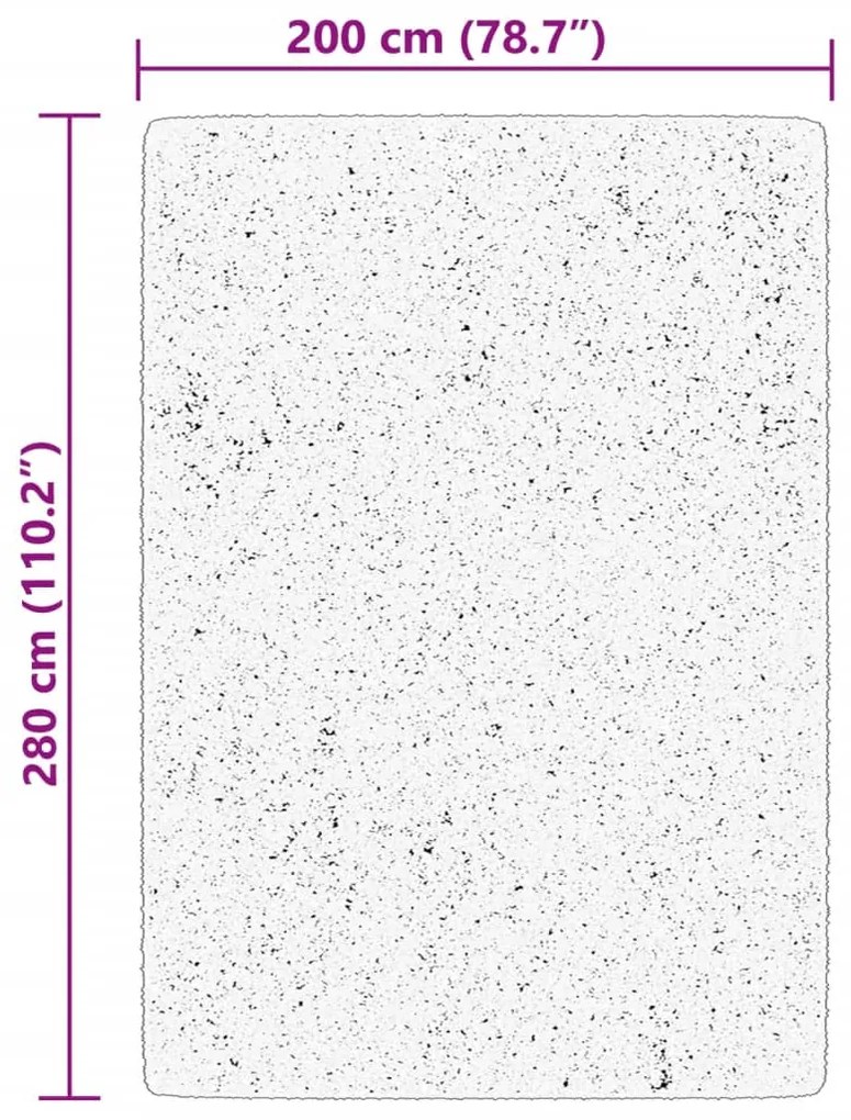 Tapete pelo curto macio e lavável HUARTE 200x280 cm rosa-pálido