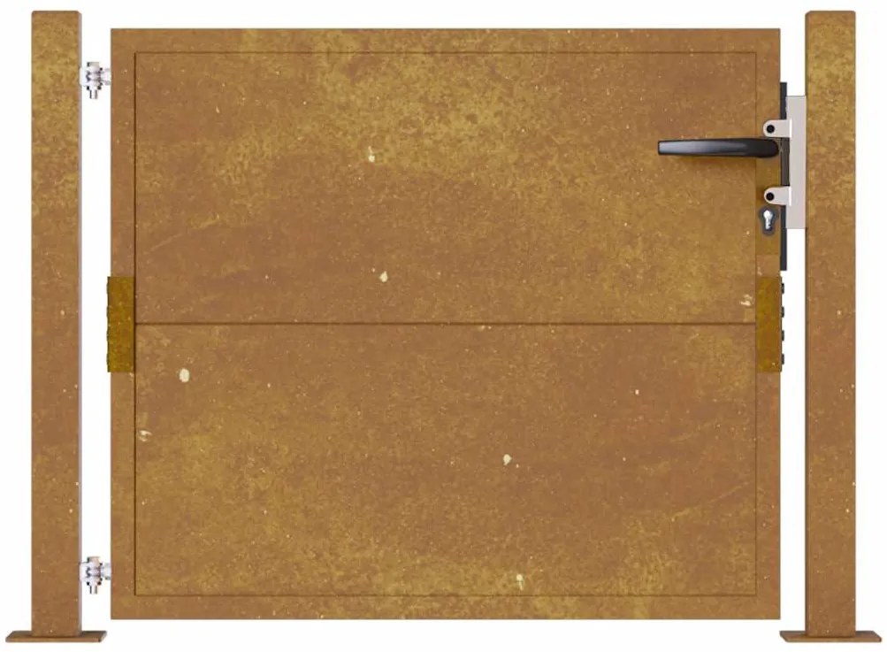 Portão de jardim 105x80 cm aço corten