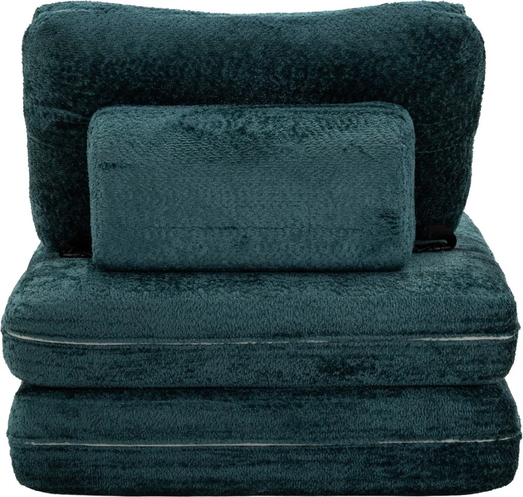 POLTRONA/CAMA FASTER TEAL 80X100X80 CM (COMPRIMIDA - TAMANHO DA CAMA 204X80X18 CM) AZUL