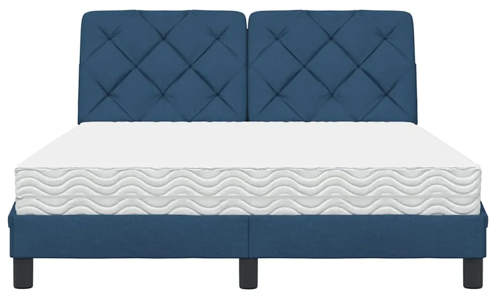 Cama com colchão 140x190 cm tecido azul