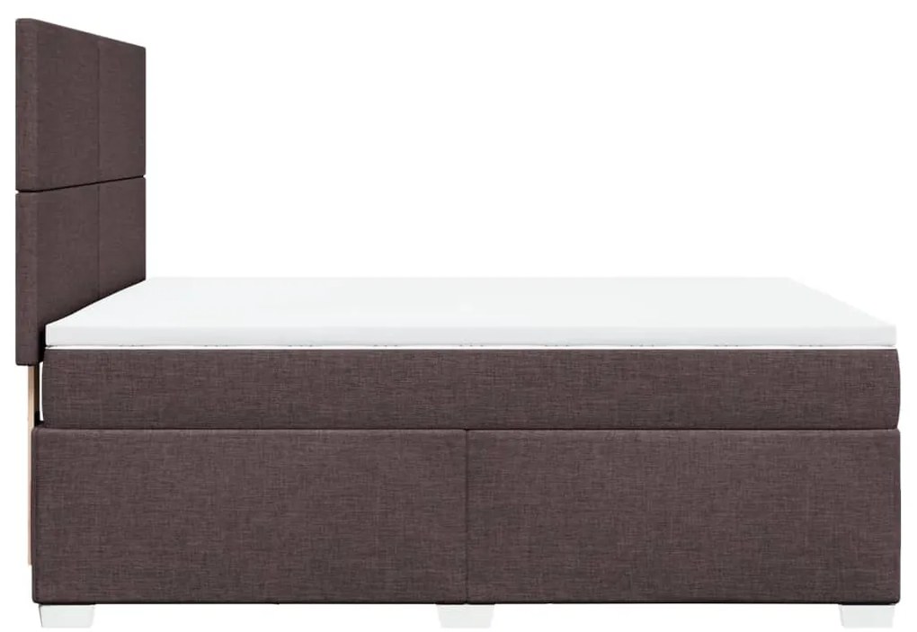 Cama com molas/colchão 140x200 cm tecido castanho-escuro
