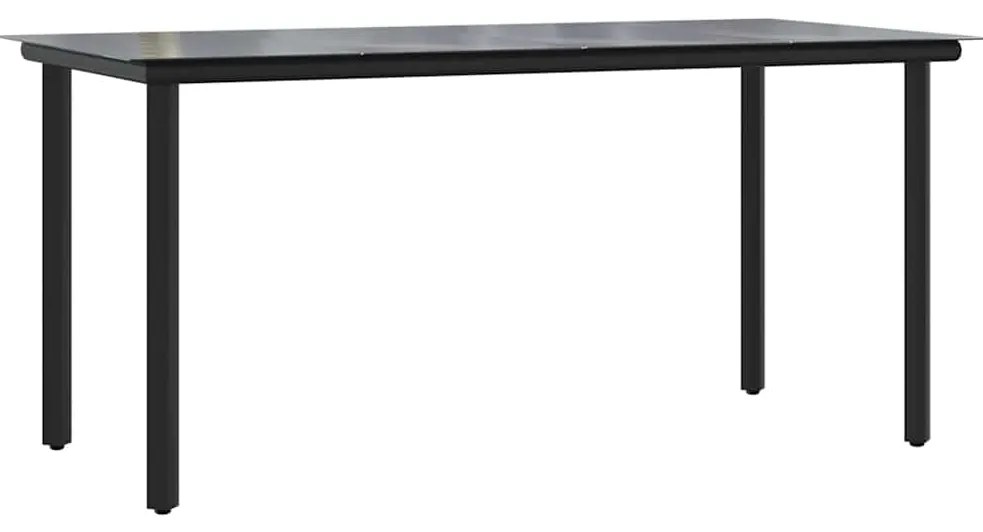Conjunto jantar jardim 7 peças almofadas vidro vime PE castanho