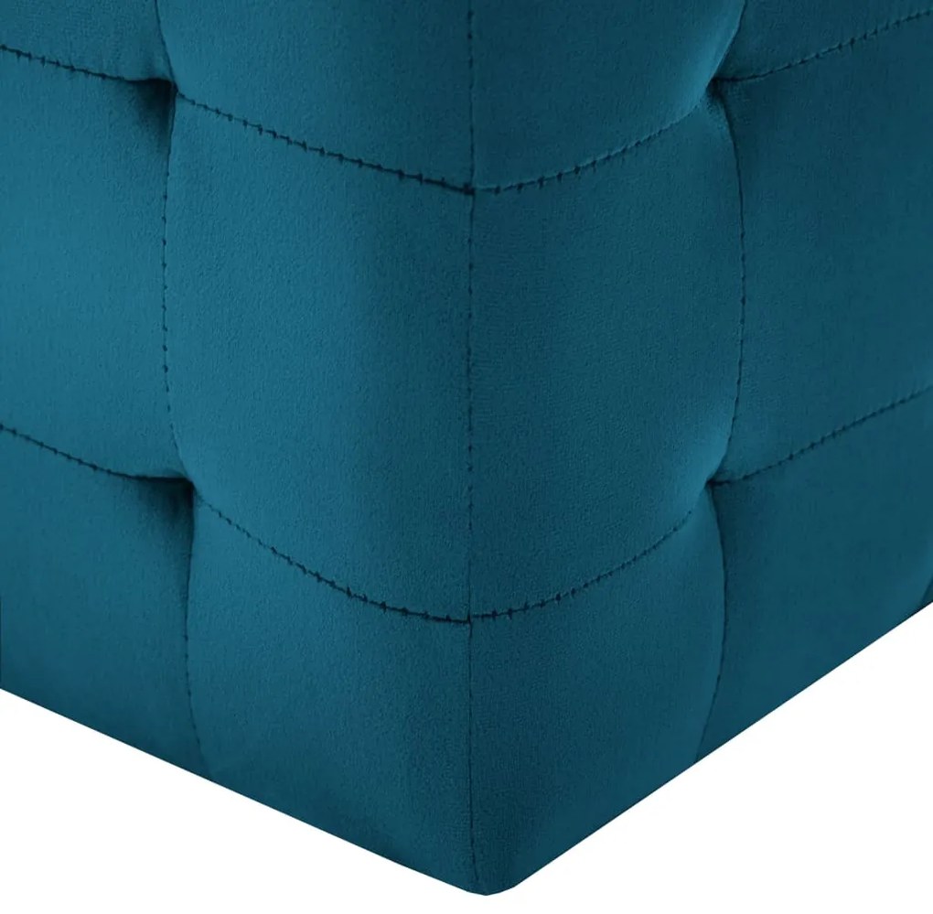 Pufe 2 pcs 30x30x30 cm veludo azul