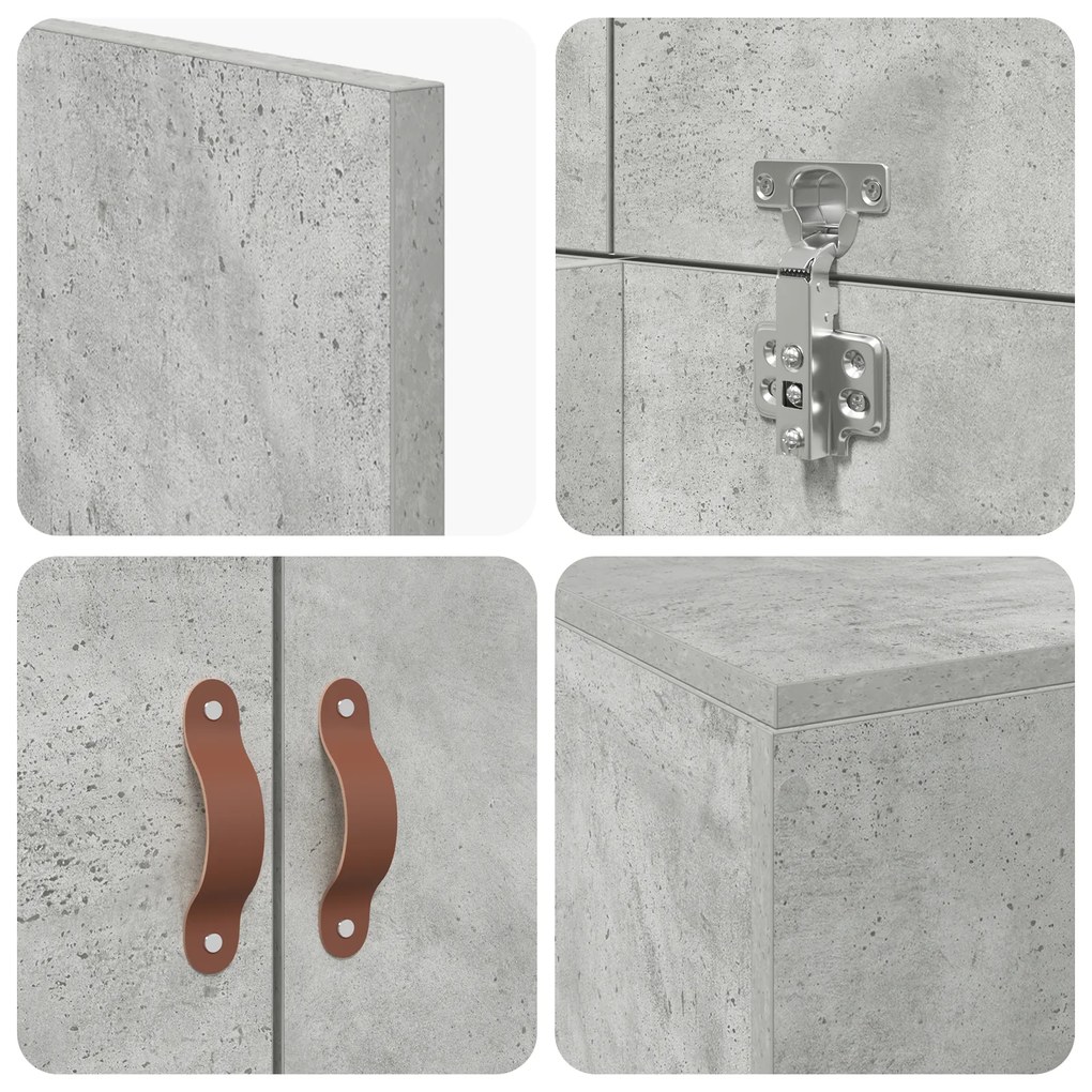 Cama de Armazenamento Cinza Concreto 90x200 cm