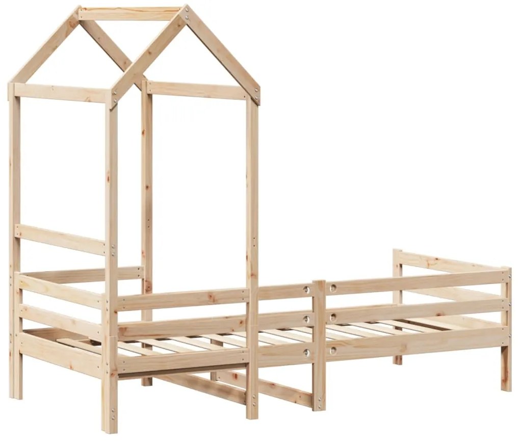 Sofá-cama com telhado 90x200 cm madeira de pinho maciça