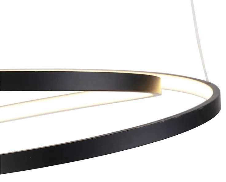 Candeeiro de suspensão design preto 55cm com LED regulável - Rowan Moderno,Design