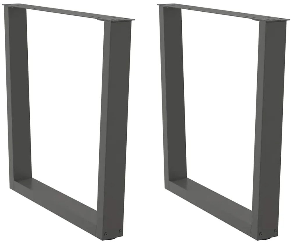 Pés para mesa de jantar em V 2 peças antracite 80x(72-73,3) cm aço