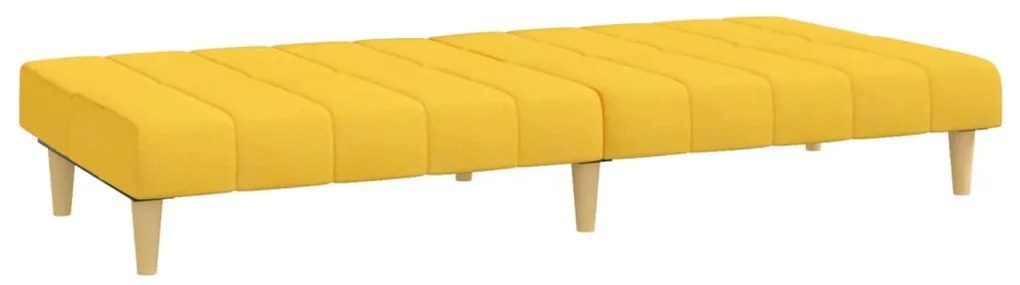 Sofá-cama de 2 lugares tecido amarelo