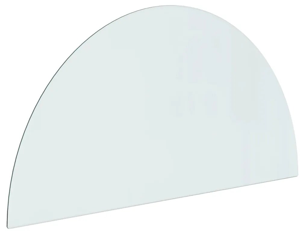 Placa de vidro semicircular para lareira 1000x500 mm