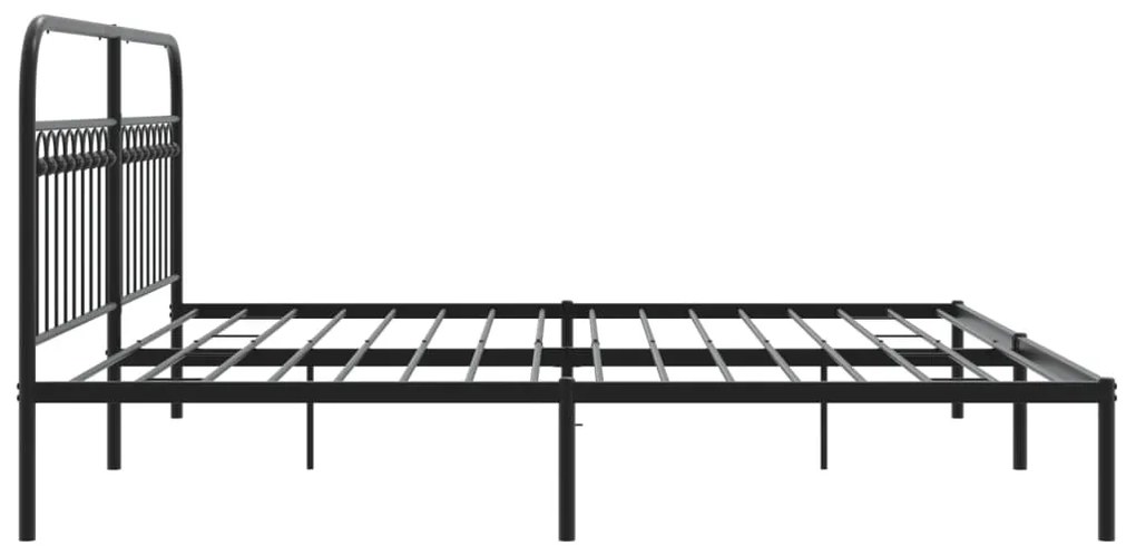 Estrutura de cama com cabeceira 200x200 cm metal preto