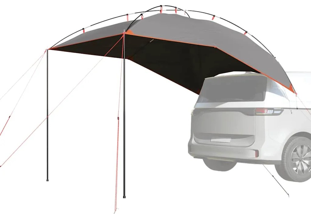 vidaXL Tenda de carro impermeável cinzento e laranja