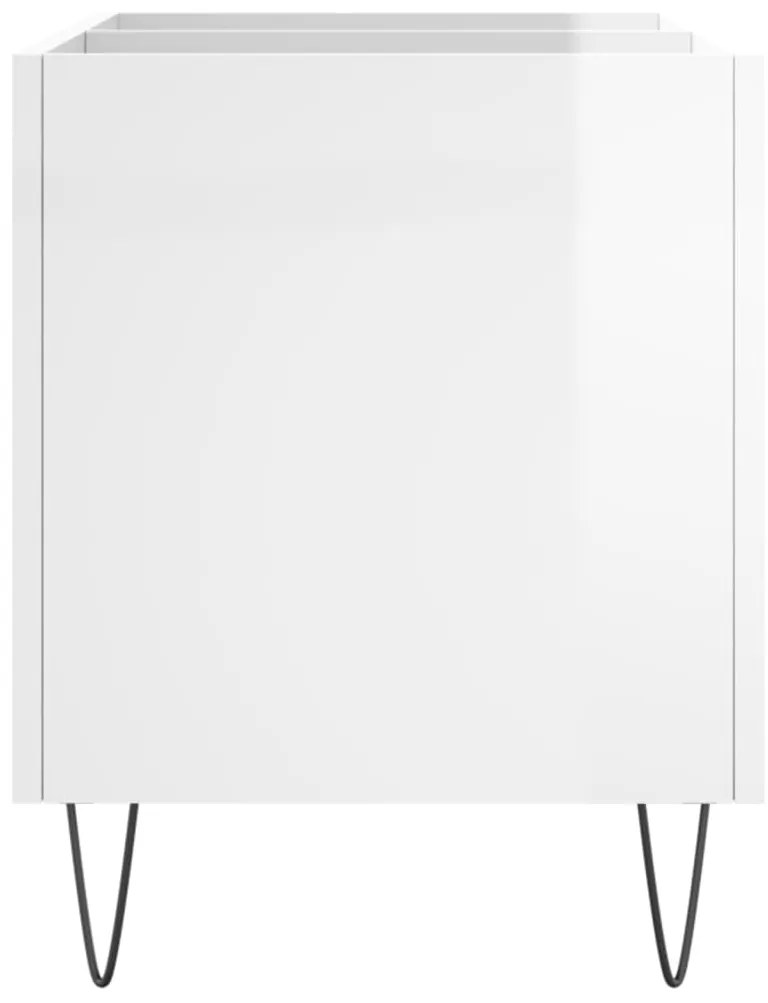 Armário p/ discos 74,5x38x48 cm deriv. madeira branco brilhante