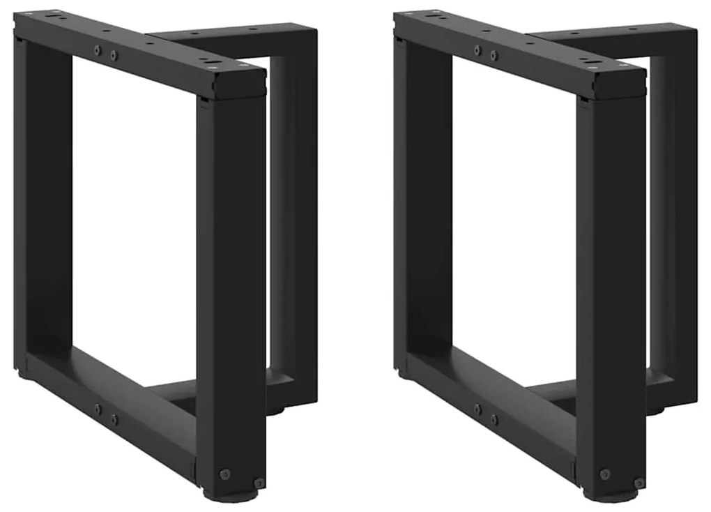 vidaXL Pés para mesa de centro em forma de T, 2 peças, preto, 50x25x(42-43) cm, aço