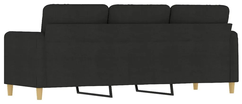 Sofá de 3 lugares tecido 180 cm preto