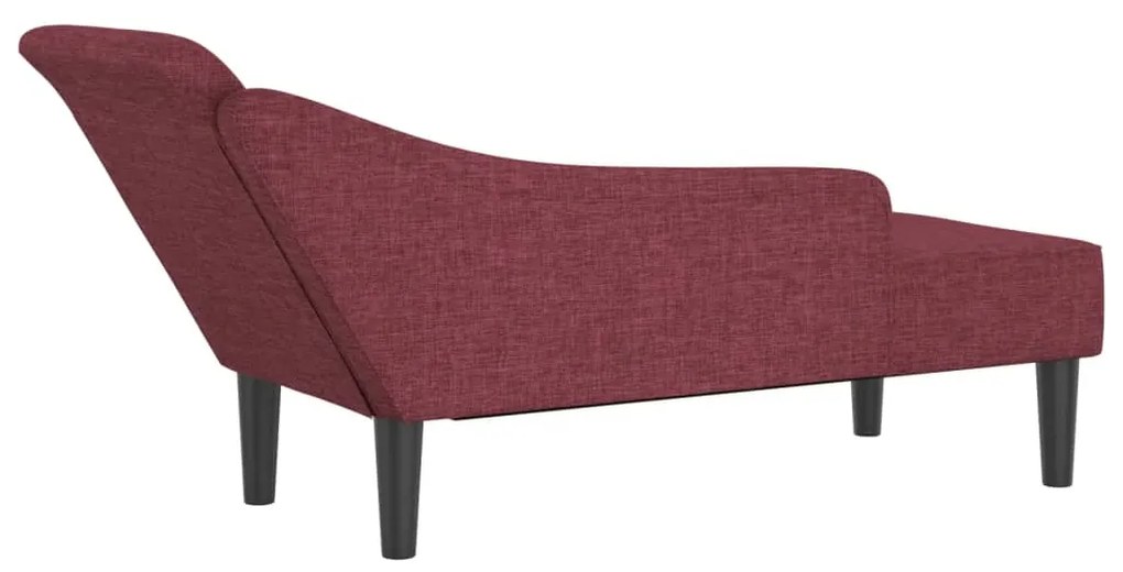 Chaise longue com almofadões tecido vermelho tinto