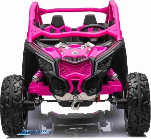 Carro elétrico para crianças 1 a 7 anos 24V 4x4 MP4 CAN-AM Maverick Buggy Rosa
