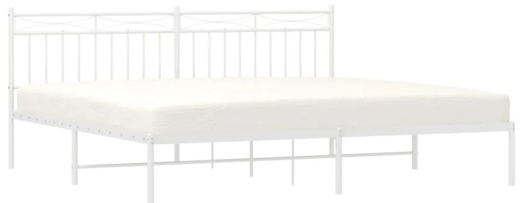 Estrutura de cama com cabeceira 193x203 cm metal branco