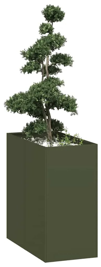 Vaso floreira 40x80x80 cm aço verde azeitona