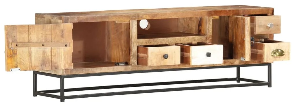 Móvel de TV 120x30x40 cm madeira recuperada maciça