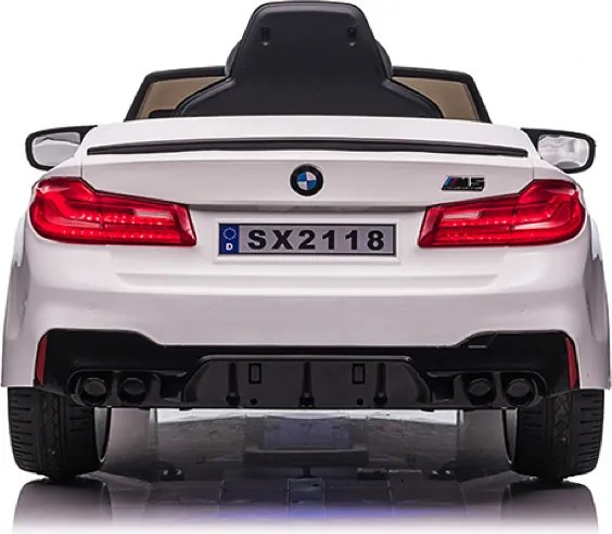 Carro elétrico para crianças até aos 5 anos BMW M5, 24V, Pneus Borracha, Bateria lítio, Controle remoto Branco