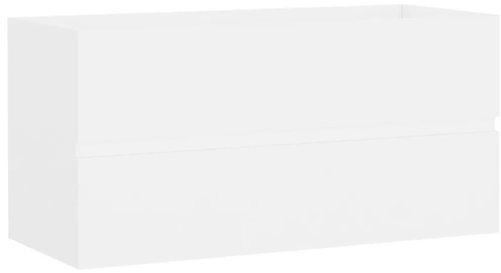 Armário lavatório c/lavatório embutido derivados madeira branco