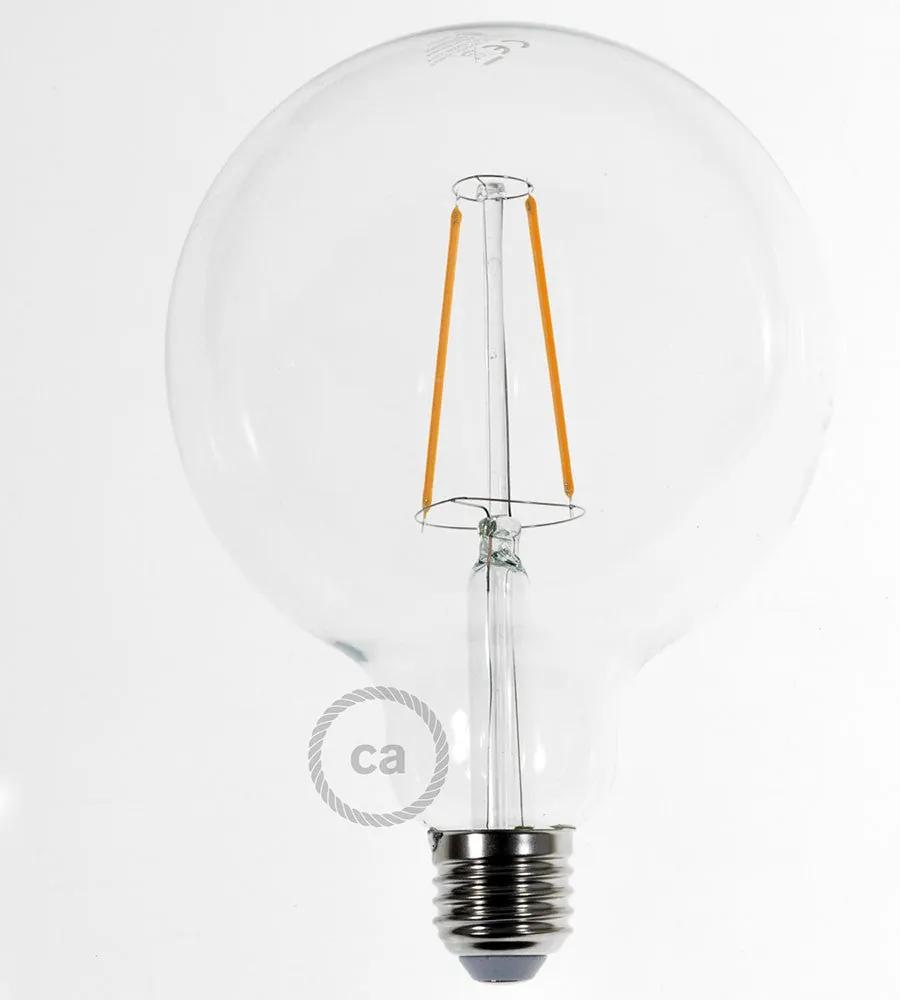 LED Transparent Light Bulb - Globe G125 Long Filament 4W  Decorative Vintage 2200K