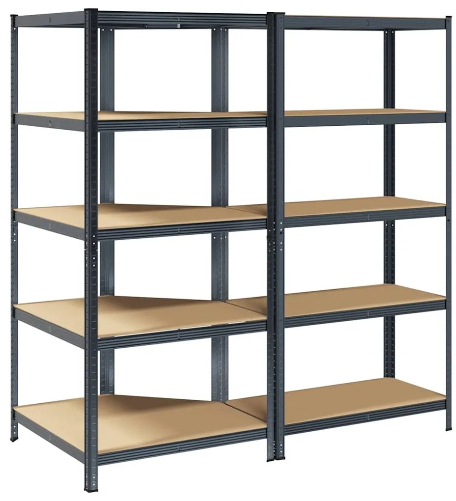 Estante 5 prateleiras 2 pcs madeira processada/aço antracite