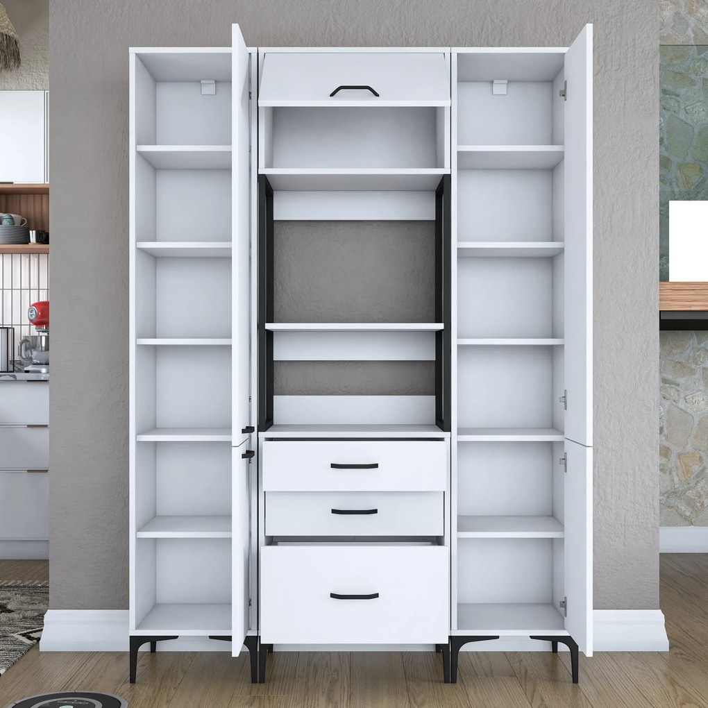 Armário Multiuso JE145 – Branco – 140x198,6x40 cm