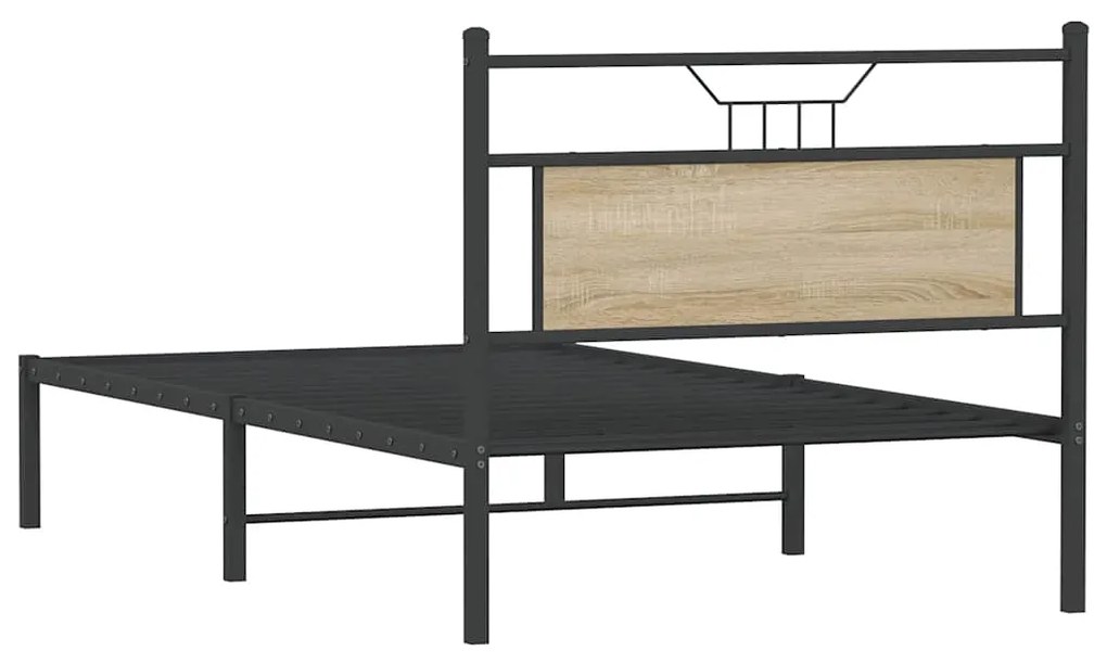 Estrutura de cama sem colchão 107x203 cm carvalho sonoma