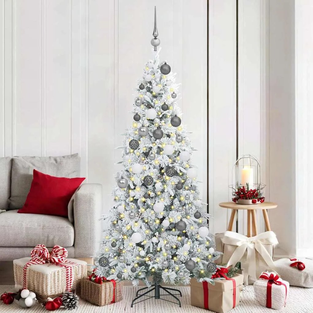 vidaXL Árvore de Natal Articulada Artificial Branco 180 cm PE e PVC